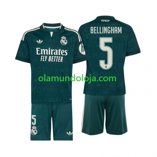 Camisola Real Madrid Jude Bellingham 5 Criança Equipamento Segundo 2026-2027 Manga Curta